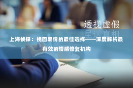 上海侦探：挽回爱情的最佳选择——深度解析最有效的情感修复机构