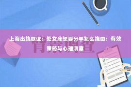 上海出轨取证：处女座想要分手怎么挽回：有效策略与心理洞察