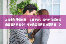 上海市婚外情调查：《分手后，如何用伤感语言挽回前男友的心？揭秘挽回爱情的秘密武器！》