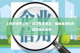 上海市侦探公司：武汉情感挽回：揭秘靠谱机构，助你重拾爱情