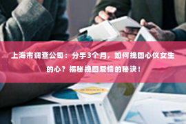 上海市调查公司：分手3个月，如何挽回心仪女生的心？揭秘挽回爱情的秘诀！