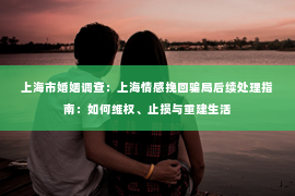 上海市婚姻调查：上海情感挽回骗局后续处理指南：如何维权、止损与重建生活