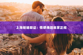 上海婚姻取证：情感挽回哪家正规