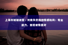 上海市婚姻调查：河南失恋挽回情感机构：专业助力，重拾爱情美好