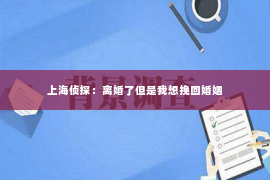 上海侦探：离婚了但是我想挽回婚姻